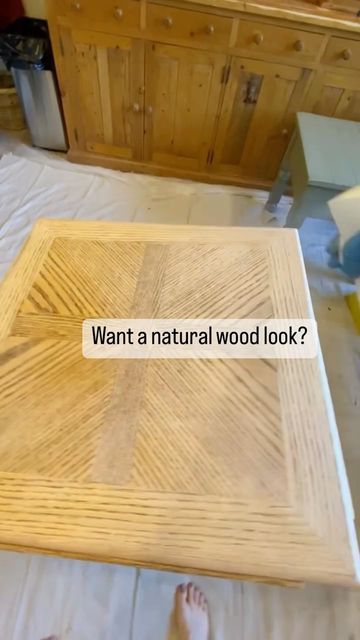 Sheila & Janelle on Instagram: "Natural, light wood furniture is super trendy right now. Some people think you can just put polyurethane on top of raw, sanded wood and you’re good to go! Wrong! A polyurethane topcoat over raw wood can darken the appearance and even change the undertones of the wood. We love using a beige wash (beige paint mixed with water) to give us the natural wood look. After the wash is dry then we seal it with polyurethane. What do you think? Love it? #naturalwood #lightwo Beige Wash Furniture, Light Wood Furniture, Beige Paint, Furniture Flips, The Undertones, Oak Table, Raw Wood, Flipping Furniture, Light Wood