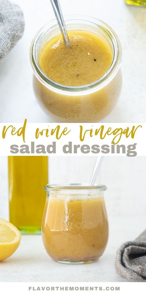 Wine Vinegar Salad Dressing, Red Wine Vinegar Salad, Rice Wine Vinegar Dressing, Red Wine Vinegar Salad Dressing, Vegan Dressing Recipes, Vinegar Salad, Red Wine Recipe, Vinegar Salad Dressing, Red Wine Vinaigrette