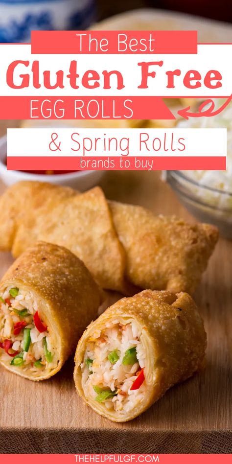 Dive into our top picks for gluten-free egg rolls and spring rolls! Perfect as a gluten free appetizer or snack, these options will leave you satisfied. Explore delicious frozen egg rolls and spring rolls from trusted gluten free brands, including tips on where to buy and how to serve using gluten free egg roll wrappers. | gluten free products | food list | gluten free guide | celiac disease | Gluten Free Egg Roll Wrappers, Gluten Free Wonton Wrappers, Gluten Free Egg Rolls, Gluten Free Ramen Noodles, Gluten Free Appetizer, Frozen Egg Rolls, Gluten Free Freezer Meals, Thai Spring Rolls, Gluten Free Food List