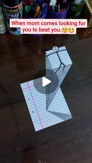 3 D Drawings Optical Illusions, Optical Illusions Tutorial, How To Draw Optical Illusions, 3d Optical Illusions Drawing, Optical Art Illusion, Drawing Illusions, Illusions Drawings, 3d Illusion Drawing, Optical Illusions Drawings