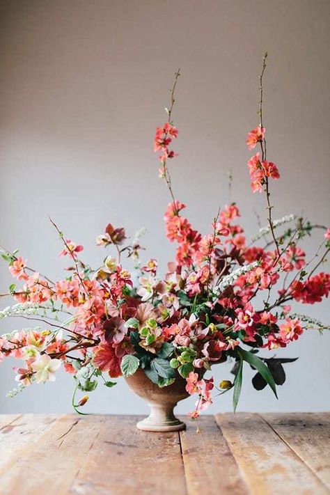 Sarah Winward, Kate Osborne | Snippet & Ink - Floral Arrangement Wild Floral Arrangements, Sarah Winward, Flowering Quince, Spring Arrangements, Flower Inspiration, Beautiful Flower Arrangements, Deco Floral, Flower Arranging, Floral Inspiration