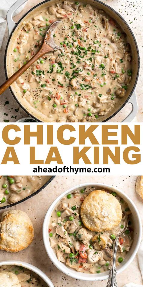 Chicken a la King Chicken Alla King, Chicken A La King Recipes, Healthy Eating Smoothies, Cozy Food, Chicken A La King, Chicken Mushrooms, Chicken Receipes, Dinner Recipes Chicken, Oven Baked Chicken Breasts