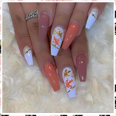 Thanksgiving Nails - Are you ready to find your solution? Click to meet your desires. October Nails Fall, Ambre Nails, November Nail Designs, Coffin Nails Ombre, Thanksgiving Nail Designs, Thanksgiving Nail Art, Amazon Beauty, October Nails, Nail Designs Valentines