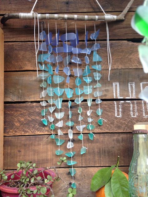 MADE TO ORDER 7 Strand Chevron Pattern Sea Glass Wind by ByKandJ Wedding Invitations Vintage Elegant, Sea Glass Wind Chime, Traditional Bouquet, Mosaic Wedding, Vintage Wedding Venues, Sea Glass Wedding, Beach Wedding Colors, Rustic Elegant Wedding, Wedding Rings Princess Cut