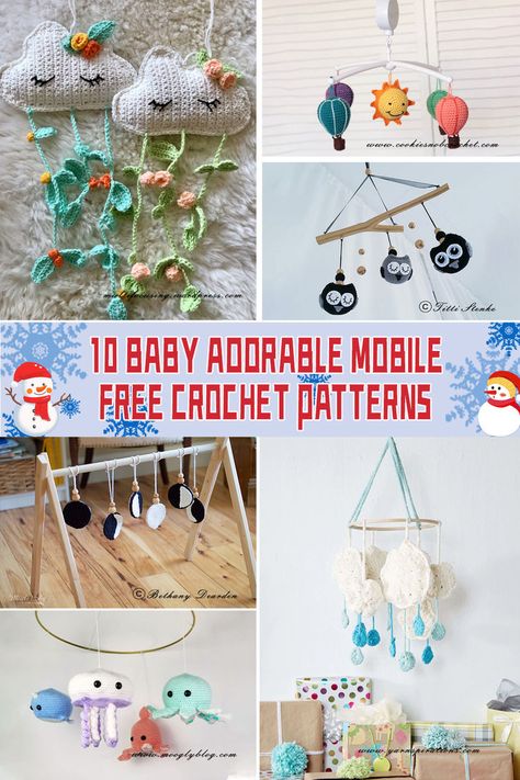 Each of these Baby Adorable Mobile FREE Crochet Patterns represents a labor of love, creativity, and imagination. #babygift #mobilepatterns Yarn Balloon, Crochet Baby Mobile, Crochet Craft Fair, Crochet Baby Ideas, Crochet Baby Mobiles, Freebies Pattern, Crochet Baby Items, Balloon Mobile, Cute Craft Ideas