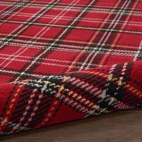 Rosalind Wheeler Plaid Red Area Rug | Wayfair Plaid Area Rug, Red Farmhouse, Plaid Rug, Contemporary Color Palette, Target Rug, Artisan Rugs, Round Area Rugs, Red Area Rug, Plaid Design