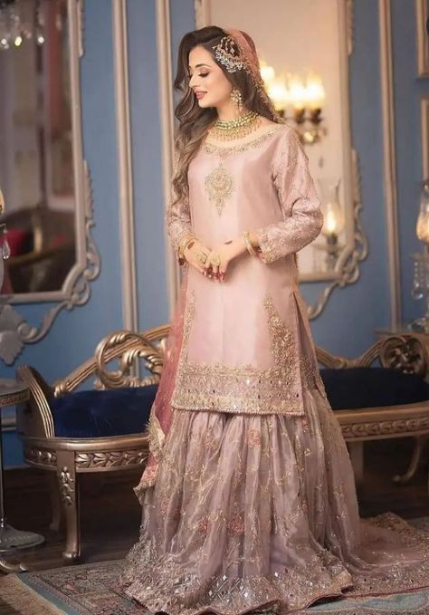 Indian Fancy Dress, Nikah Dresses, Bridal Gharara, Pakistani Bridal Dress, Nikah Dress, Latest Bridal Dresses, Brides Dress, Asian Bridal Dresses, Bridal Lehenga Collection