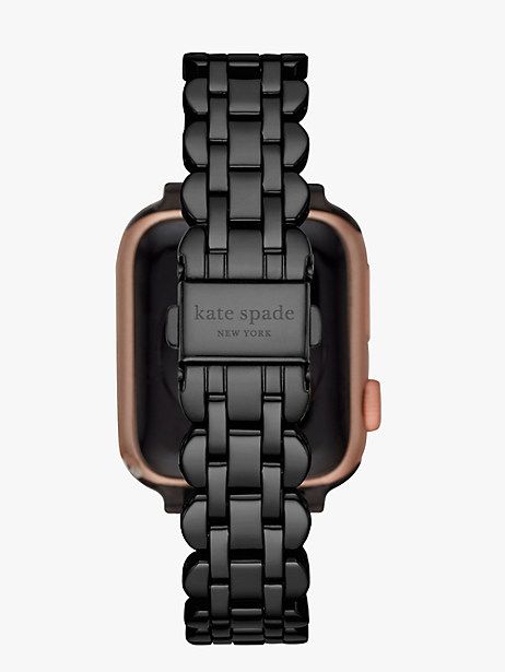 black stainless steel scallop bracelet band for apple watch® | Kate Spade New York Watch Bands Women, Black Apple Watch Band, Apple Watch Bands Fashion, Apple Watch Bracelet, Apple Watch Bands Women, Hotline Bling, Apple Watch Bracelets, Best Apple Watch, Black Apple