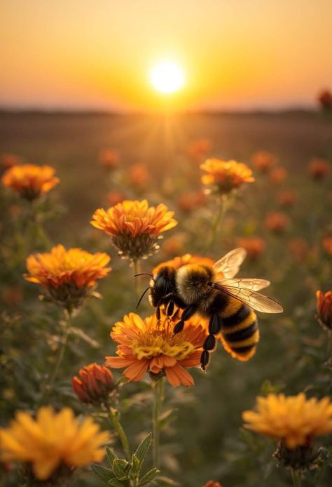 Bee Pictures, Bee Painting, Sunflower Wallpaper, Arte Fantasy, Photography Wallpaper, Pretty Wallpapers Backgrounds, Sunset Pictures, Landscape Wallpaper, Nature Aesthetic