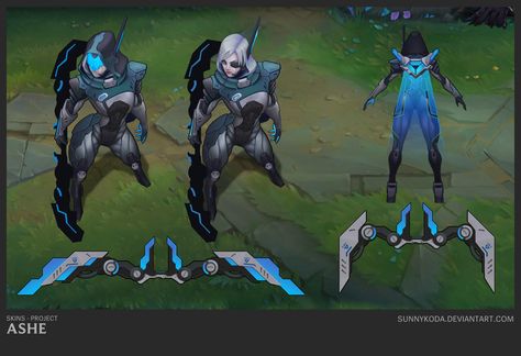 PROJECT: Ashe by sunnykoda Project Ashe, Ashe League Of Legends, League Art, League Of Legends Game, Riot Games, Game Concept Art, Game Concept, Modern Fantasy, Lol League Of Legends