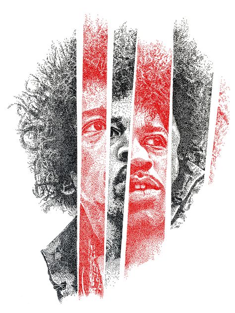 Jimi Hendrix Stippling art ink drawing on Behance Bottles Decoration Wedding, Stippling Drawing, Contrast Art, Dotted Drawings, Stippling Art, Pen Art Drawings, Pen On Paper, Graffiti Style Art, Amazing Art Painting