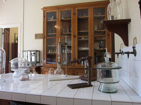 Musée Curie | Atlas Obscura Home Laboratory, Small Museum, Tile Counters, Science Laboratory, Marie Curie, Laboratory Science, History Of Science, China Cabinet, The History