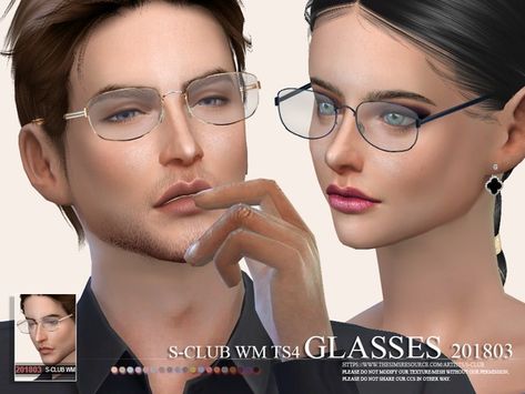 S-Club ts4 WM Glasses FM 201803 The Sims 4 Glasses, Los Sims 4 Mods, Sims 4 Cc Kids Clothing, The Sims 4 Pc, Sims 4 Cc Shoes, Pelo Sims, Sims 4 Cc Makeup, Sims 4 Cc Skin, Sims 4 Dresses