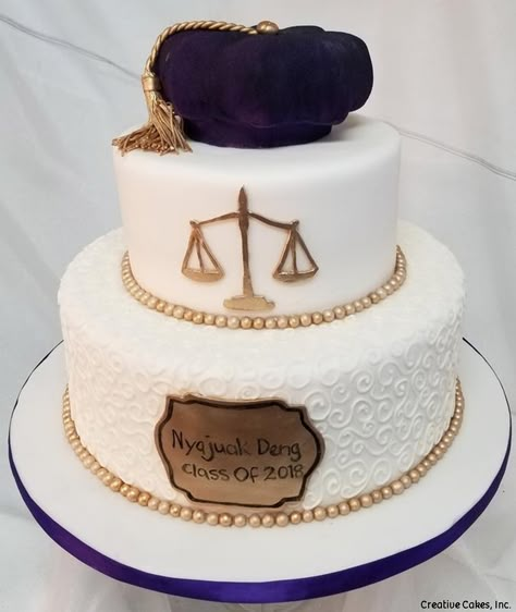 Law school graduation cake Law Graduation Party Ideas Decorations, Cake For Lawyer Birthday, Law School Graduation Party Ideas, Law Cake Ideas, Law School Cake, Law Graduation Party Ideas, Law School Party Ideas, Lawyer Graduation Cakes, Law School Graduation Cake Ideas