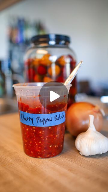 Jersey Cowboy on Instagram: "How we make our sweet cherry pepper relish 👨‍🍳  It’s only 5 ingredients: 1️⃣ Cherry pepper 2️⃣ Yellow onion 3️⃣ Garlic 4️⃣ White vinegar 5️⃣ Sugar  The idea with this was to almost replicate the cherry pepper relish you would find at Jersey Mike’s. I originally didn’t want it to taste EXACTLY like theirs because where’s the fun in that? I did extensive research and was able to find the same pre-made cherry pepper relish they use in their stores and, while I could have just used that, I felt like it would mean more to both myself and you Bandits if we made it ourselves. We want all our customers to feel loved in the relationship they share with the food they eat and you can’t put “love” into a pre-made jar of cherry pepper relish. That’s why we prep almost all Cherry Pepper Relish Jersey Mikes, Jersey Mikes Pepper Relish, Jersey Mikes Pepper Relish Recipe, Jersey Mikes Cherry Pepper Relish Recipe, Cherry Pepper Relish, Canning Hot Peppers, Sandwich Spreads, Pepper Relish, Stuffed Pepper Dip