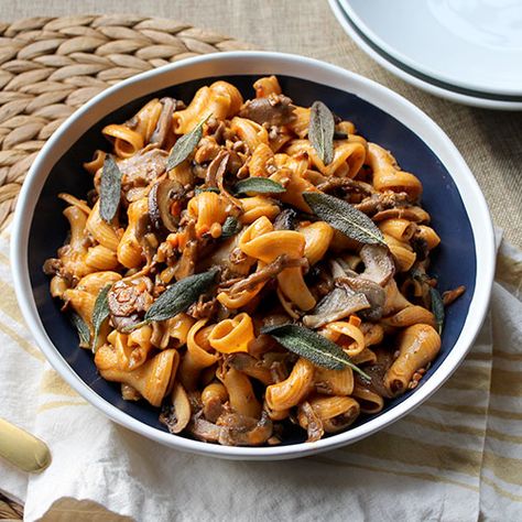 Pumpkin Torchio Pasta with Mushroom Ragù | Market Hall Foods Mushroom Ragu, African Foods, Dried Porcini Mushrooms, Weekend Cooking, Porcini Mushrooms, Mushroom Pasta, Wild Mushrooms, African Food, East Africa