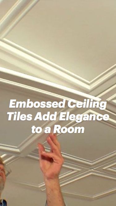 Embossed Ceiling Tiles Add Elegance to a Room | Embossed ceiling tiles, Home building design, Moldings and trim Kitchen Trim, Embossed Ceiling, Embossed Ceiling Tiles, Trim Ceiling, Room Pinterest, Home Building, Diy Home Repair, Home Building Design, Ceiling Tiles