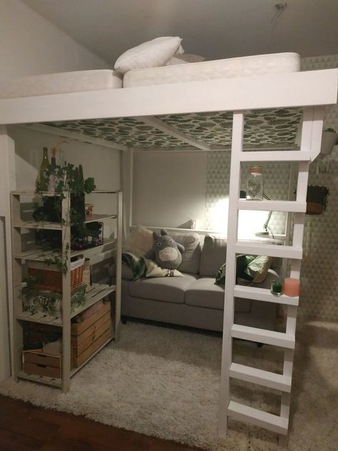 Bunk bed ideas | Loft beds for small rooms, Bed, Beds for small rooms Loft Bed Ideas For Small Rooms, Lofted Bed, Loft Beds For Small Rooms, Loft Bed Ideas, Bunk Bed Rooms, A Loft Bed, High Sleeper Bed, Loft Bed Plans, Loft Style Bedroom