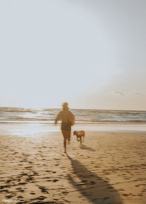 Woman and her dog playing at the beach | premium image by rawpixel.com / Felix #photos #photography Dog At The Beach Aesthetic, Dog Running Aesthetic, Dog On A Beach, Dog On Beach Photography, Walking Dog On Beach, Beach With Dog Pictures, Dog Beach Photography, Family With Dog Aesthetic, Running With Dog Aesthetic