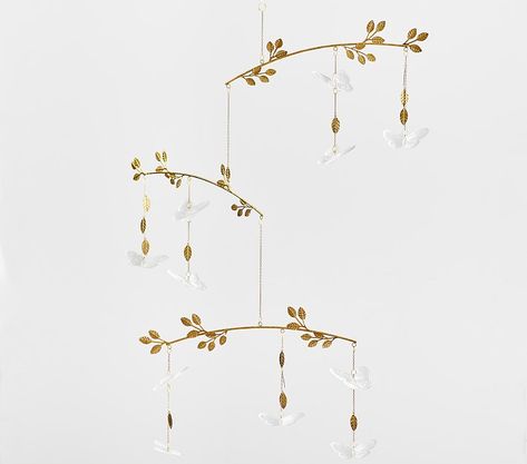 Monique Lhuillier Crystal Vine Butterfly Mobile | Pottery Barn Kids Diptych Wall Art, Butterfly Nursery, Butterfly Mobile, Nursery Room Inspiration, Whimsical Design, Monique Lhuillier, Design Aesthetic, Monogrammed Items