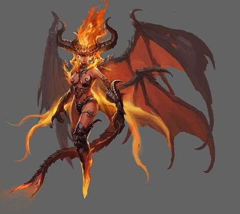 huonv, guihong lin on ArtStation at https://www.artstation.com/artwork/OYEx6 Female Fire Demon, Angelic Demon, Flames Art, 천사와 악마, Fire Demon, Female Demons, Fantasy Demon, Demon Girl, Demon Art