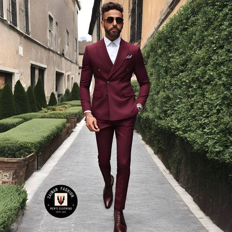 2 Piece Suits For Men, Burgundy Suit Wedding, Burgundy Suit Men, Burgandy Blazer, Trending Suits, Mens Pants Fashion Casual, Suits Men Slim, Burgundy Tuxedo, Fall Suit