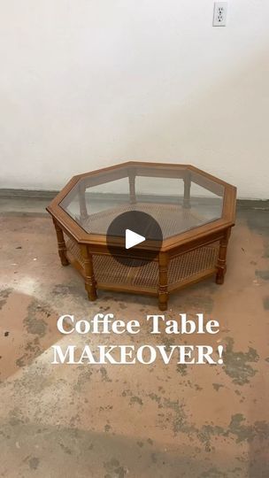 294K views · 10K reactions | Cane Coffee Table Makeover! | Salvaged by k. scott | Salvaged by k. scott · Original audio Refurbished Oval Coffee Table, Upcycled Table Ideas, Cane Table Makeover, Glass Top Coffee Table Makeover, Glass Coffee Table Makeover, Refurbished Coffee Table, Refurbished Coffee Tables, Tiled Furniture, Cane Coffee Table