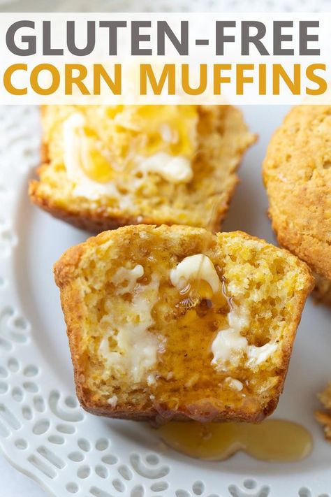 Gluten Free Cornbread Muffins, Gluten Free Corn Muffins, Corn Bread Muffins, Gluten Free Thanksgiving Recipes, Gluten Free Cornbread, Gluten Free Sides, Gluten Free Thanksgiving, Gluten Free Sides Dishes, Cornbread Muffins