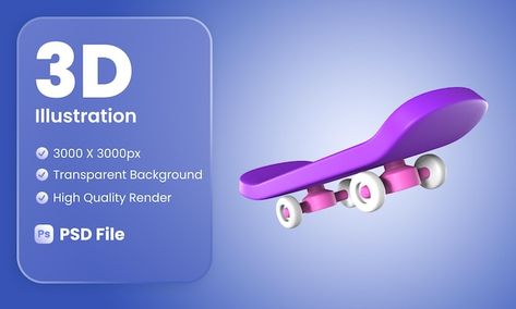 Cute 3d skateboard illustration bottom v... | Premium Psd #Freepik #psd #background #sport #cartoon #student 3d Skateboard, Skateboard Illustration, Background Sport, Psd Background, 3d Illustration, Transparent Background, Skateboard