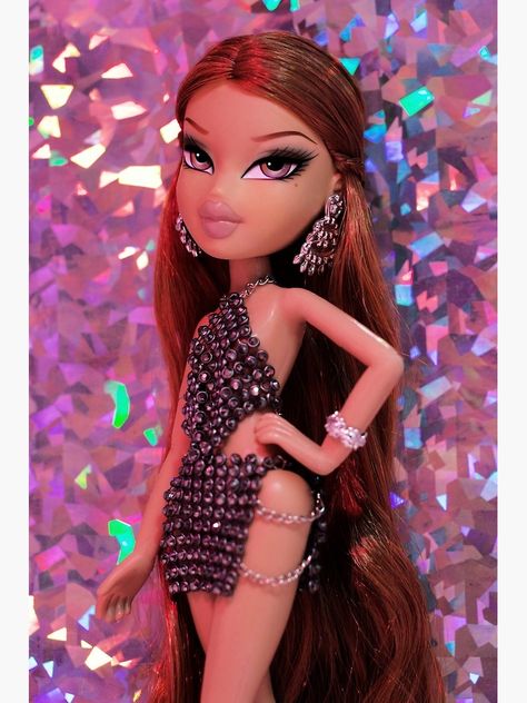 Bratz "The Way That You Sparkle" Yasmin by dollease Bratz Doll Halloween Costume, Arte Glitter, Bratz Doll Makeup, Bratz Halloween Costume, Bratz Yasmin, Black Bratz Doll, Bratz Doll Outfits, Brat Doll, Doll Halloween Costume