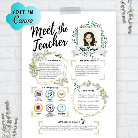 Meet the Teacher Editable Template Back to School Welcome | Etsy Back To School Newsletter, Meet The Teacher Letter, Teacher Letter, School Newsletter Template, Teacher Forms, Meet The Teacher Template, Welcome Letter, School Newsletter, Letter To Teacher