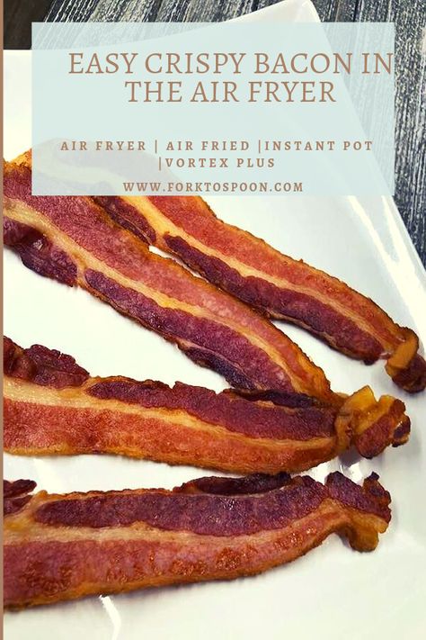 Easy Crispy Bacon In The Air Fryer Crispy Bacon In Air Fryer, Air Fryer Bacon Crispy, Bacon In Air Fryer, Air Fried Bacon, Airfryer Potatoes, Bacon In The Air Fryer, Air Fry Bacon, Air Fryer Bacon, Fried Bacon