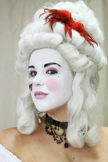 theatrical makeup @Christina Childress Sylvers something like this with PINK hair !!! 18th Century Makeup, Rococo Punk, Theater Makeup, Theatre Makeup, Performance Makeup, Rococo Fashion, Theatrical Makeup, Dramatic Makeup, Fx Makeup