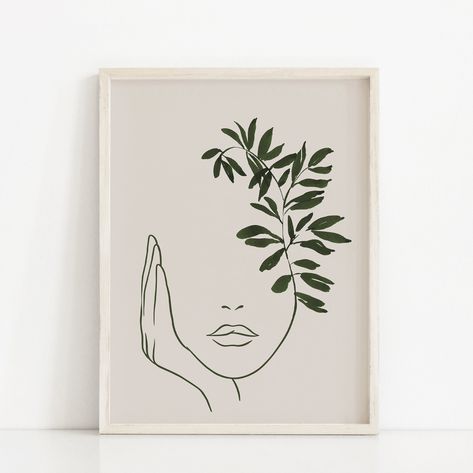 "Abstract Line Face, Line Art Woman, Neutral Colors Wall Art, Minimal Wall Decor, Boho Printable Art, Green Art Print, Woman and Leaves We Create Prints offers bohemian, modern, mid century, minimalist and scandinavian wall art. You can download, print and frame it to update your living room, bedroom, nursery, dorm or office. It's easy. Download, print, frame and hang! INSTANT DOWNLOAD * HOW IT WORKS After check-out you will receive an on-screen confirmation and an email from Etsy that your orde Line Face, Minimal Wall Decor, Face Line Art, Line Art Woman, Colors Wall, Green Art Print, Wall Art Minimal, Boho Painting, Wall Decor Boho