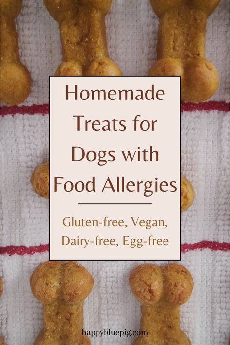 Does your dog have special dietary restrictions due to food allergies? Yep, mine too. It's hard to find treats that don't contain allergens for him, and they are so expensive. I've adapted his favorite dog treat recipe so that it doesn't contain any of the top dog allergens. My pup loves them, and yours will too! Allergy Free Dog Treat Recipes, Homemade Dog Treats For Dogs With Allergies, Hypoallergenic Dog Treats Recipes, Dog Treats For Allergies, Homemade Treats For Dogs, Grain Free Dog Treat Recipes, Puppy Recipes, Vegan Dog Treats, Dog Allergy