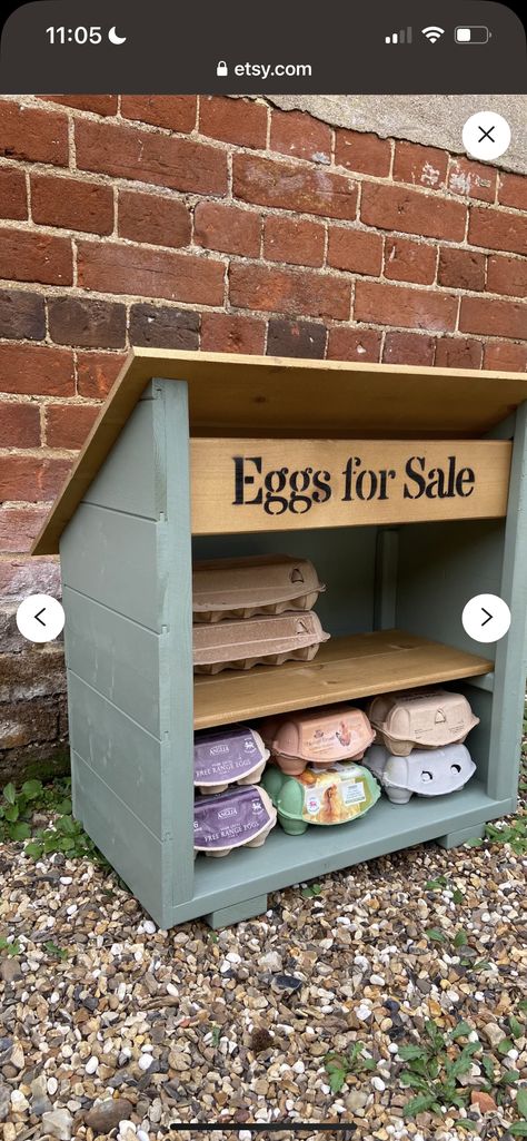 Roadside Egg Stand, Roadside Produce Stand, Selling Stand, Gardening Tattoos, Woods Tattoo, Egg House, Selling Eggs, Craft Aesthetic, Egg Boxes