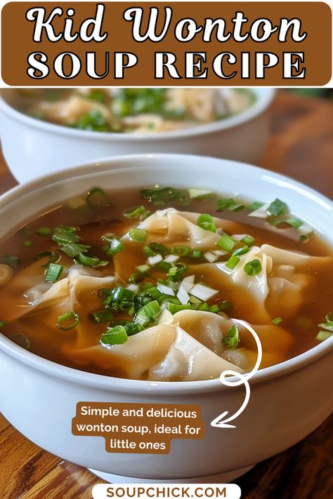 Wonton Soup Kids Will Absolutely Love Savory Egg Roll Soup Delight, Easy Wonton Soup With Frozen Wontons, Soup For Sick, Sick Toddler, Wonton Soup Recipe, Soups For Kids, Ginger Slice, Easy Soup, Wonton Wrappers