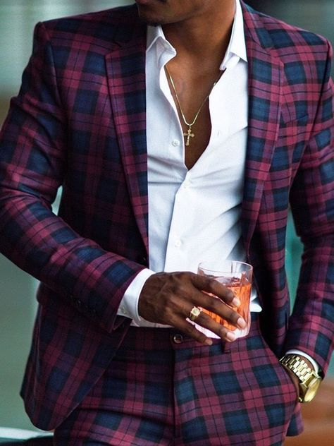 Mens Plaid Blazer, Single Breasted Suit, Casual Suit Jacket, Plaid Suit, Single Button Blazer, Mens Plaid, Casual Suit, Plaid Fashion, Blazers For Men