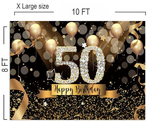 50th Birthday Backdrop Large 5 X 7 Backdrop 30th 40th 50th | Etsy Australia 50th Birthday Backdrop, Couple Birthday, Unique Party Themes, Birthday Backdrops, Barnyard Party, Gold Backdrop, Easy Backdrops, Dream Party, 70th Birthday Parties