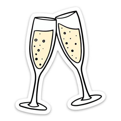 Wine Glass Sticker, Champagne Sticker, Bride Stickers, Glasses Sticker, Sticker Making, Pop Fizz Clink, Wine Stickers, Colorful Stickers, Drink Stickers