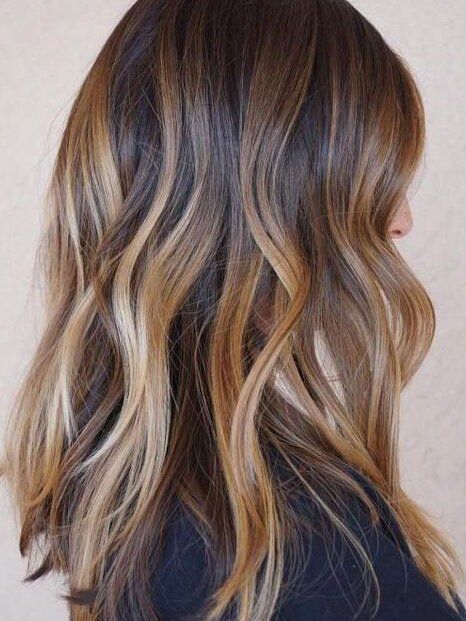 Warm Chestnut with Rich Caramel-Butter Balayage Highlights Inspiration, Dark Chocolate Brown Hair, Brown To Blonde Balayage, Auburn Balayage, Honey Balayage, Highlights Ideas, Diy Pedicure, Hair Blond, Caramel Balayage