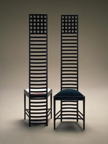 size: 12x9in Giclee Print: Hill House Chairs, 1903-1905 by Charles Rennie Mackintosh : Fine Art Mackintosh Chair, Mackintosh Design, Corporate Office Design, Charles Rennie Mackintosh, Rennie Mackintosh, Hill House, Arne Jacobsen, A4 Poster, House On A Hill