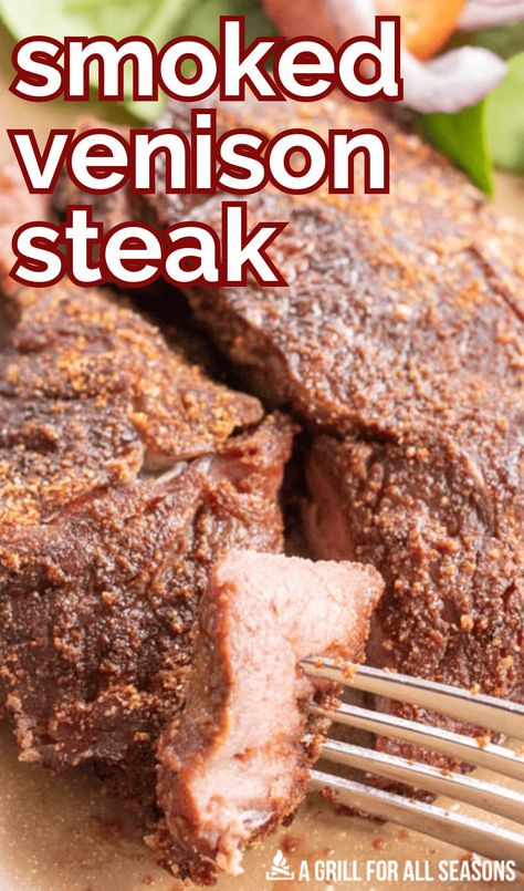 This easy-to-cook Venison Steak recipe is a good choice for anyone wanting lean meat full of flavor. Learn how to smoke venison steaks! Venison Ham Steak Recipes, Deer Steaks, Deer Steak Recipes, Venison Steak Recipes, Venison Steaks, Cooking Venison Steaks, Ham Steak Recipes, Deer Steak, Venison Roast