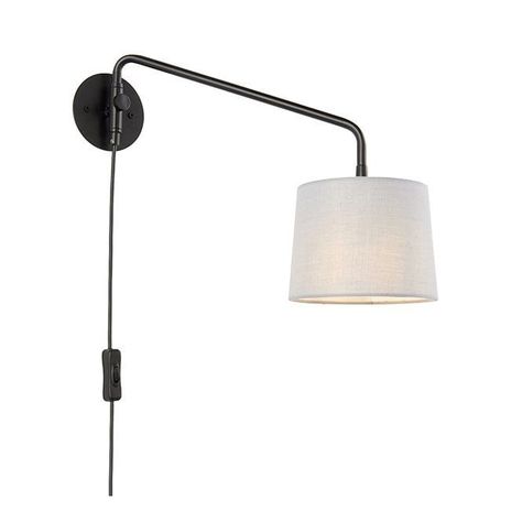 This relaxed modern style has an easy reach on/off lampholder switch and versatile plug in design, so there is no need for electrical wiring, simply choose your location, attach to the wall and plug in to light. In Wall Lights, Black Wall Lights, Plug In Wall Lights, Bedside Wall Lights, Wall Plug, Metal Lamp, Modern Wall Lights, Main Bedroom, Wall Brackets