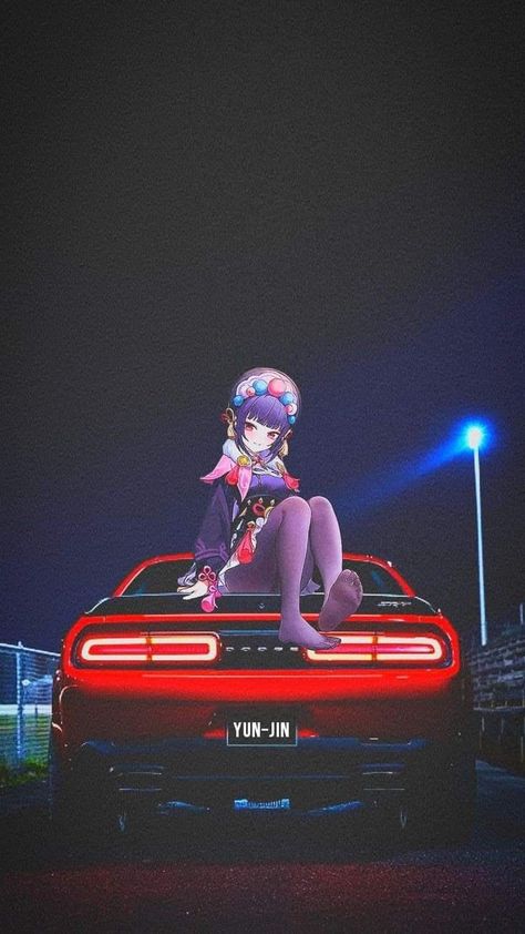 Yun Jin Genshin, Jdm Wallpapers, Neon Car, Anime Paper, Jdm Wallpaper, Challenger Srt, Comic Style Art, Neon Wallpaper, Cartoon Games