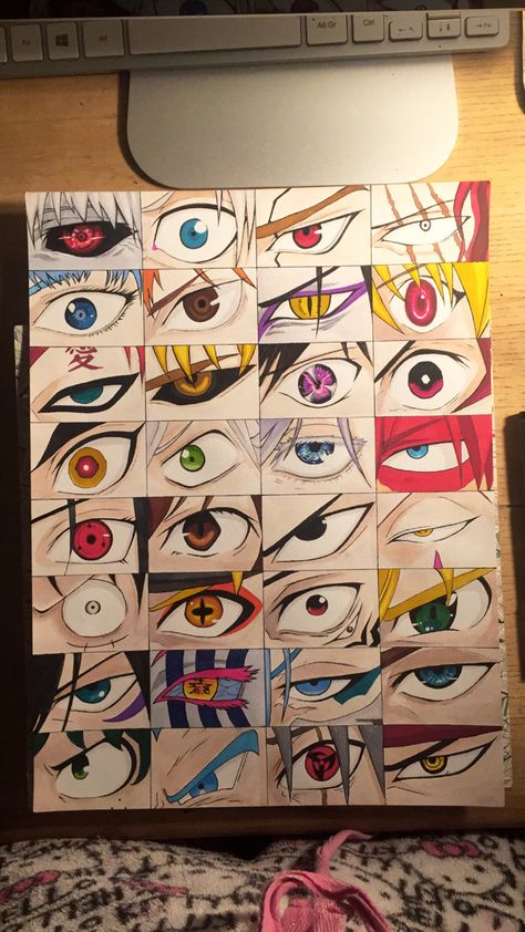 Naruto Characters Eyes Drawing, Easy Anime Art Ideas, Anime Art Projects, Naruto Characters Sketch, Anime Eyes Painting, How To Make A Manga, Naruto Drawings Color, Naruto Eyes Drawing, Character Design Wallpaper