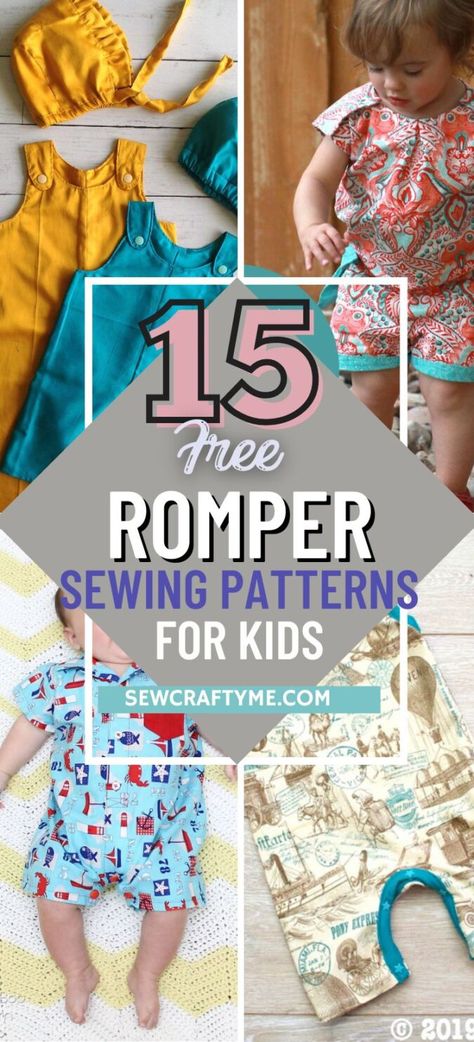 Looking for fuss-free, adorable outfits for your little ones? Look no further than rompers! This collection features a variety of FREE sewing patterns for rompers, from beginner-friendly two-piece designs to playful bubble and ruffled styles. Discover your new favorite one-piece outfit and embark on a fun sewing adventure! Romper Tutorial, Baby Romper Sewing Pattern, Free Baby Clothes, Baby Ruffle Romper, Playsuit Pattern, Toddler Sewing Patterns, Patterns For Kids, Romper Sewing Pattern, Baby Clothes Patterns Sewing