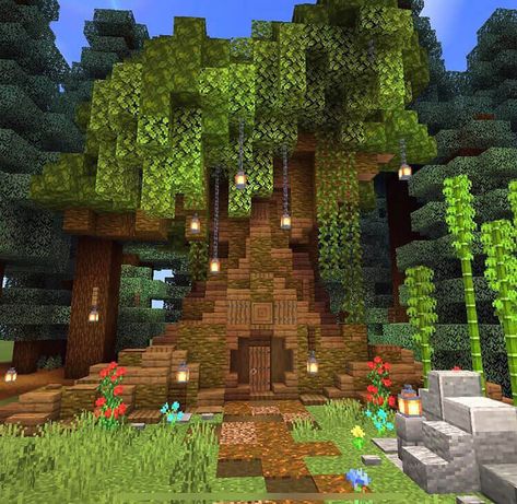 Fairy Minecraft House Ideas, Minecraft Fairy Tree House, Cute Fairy Minecraft Houses, Minecraft Fairy House Ideas, Fairy House Minecraft, Minecraft Fairy Cottage, Fairy Minecraft Builds, Minecraft Fairy House, Things To Do In Minecraft