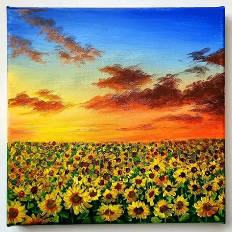 Sunflowers Paintings, Sunflowers Drawing, Sunflower Acrylic Painting, Sunflower Field Drawing, Sunflower Painting Acrylic, Sunflower Field Painting, Sunflower Garden Drawing, Sunflower Field Acrylic Painting, Sunflower Garden Painting