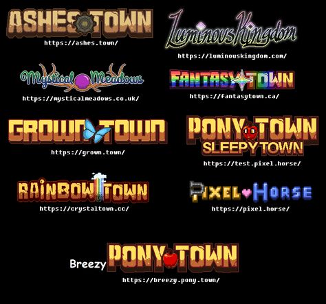 Pixel Horse, Town Games, Pony Games, Pony Creator, Town Outfits, Fantasy Town, Cute Website, Graffiti Words, Town Names